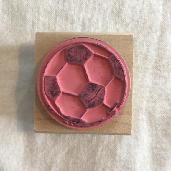Stampabilities Soccer Ball Wood Mounted Stamp - Picture 2 of 4